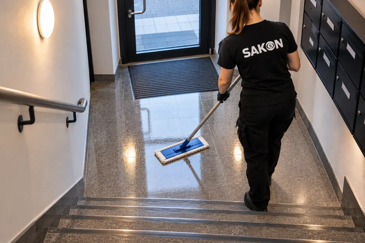 Städning av en entréhall – byggstädning i Stockholm – SAKON Städ